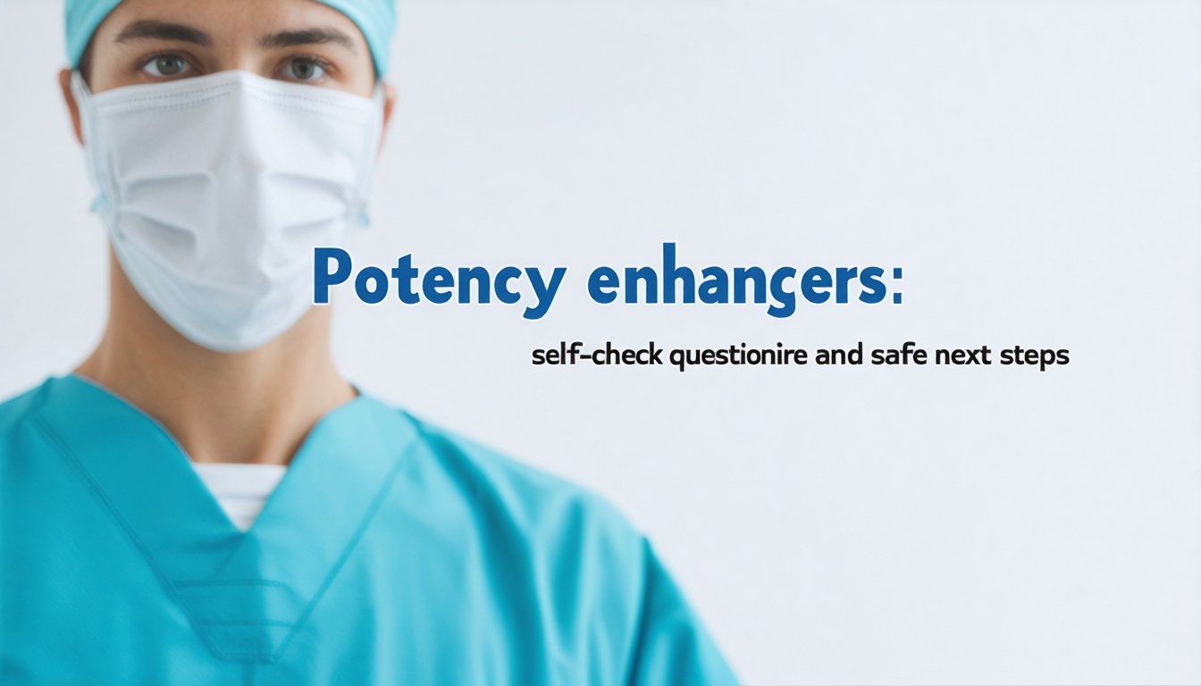 Confident adult man reviewing a health questionnaire about potency enhancers on a tablet in a bright medical office